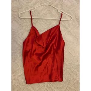 Red silk cami small